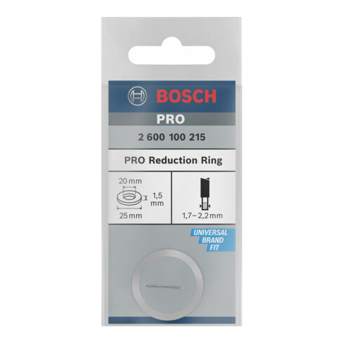 Anneau réducteur Bosch pour lames de scie circulaire 25 x 20 x 1,5 mm