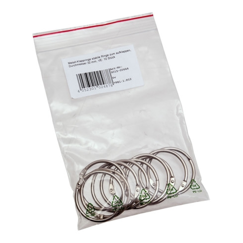 Anneaux pliables en métal Eichner anneaux stables à coller 19 mm