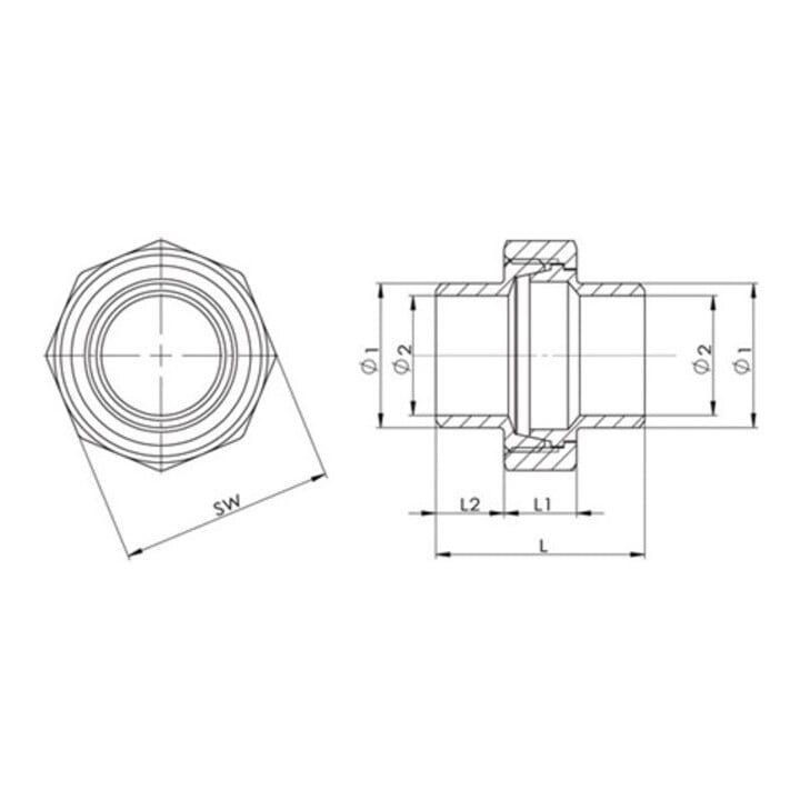 Anschweißverschraubung EN 10226-1 NPS 17,2 Zoll kon.dichtend 32,5mm 12,5mm 10mm