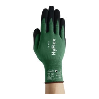 Ansell Gants HyFlex 11-842 Taille 10 noir-vert