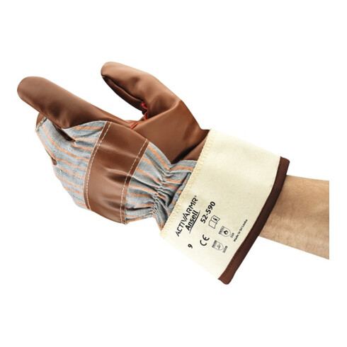 Ansell Handschuhe EN388/511 Kat.II Winter Hyd-Tuf 52-547 Gr.10 BW-Jersey m.Nitril braun