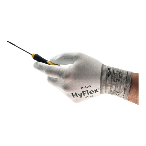 Ansell Nylonhandschuhe HyFlex 11-600 mit PU weiß