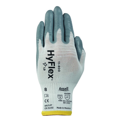 Ansell Nylonhandschuhe mit Nitrilschaum weiß/grau