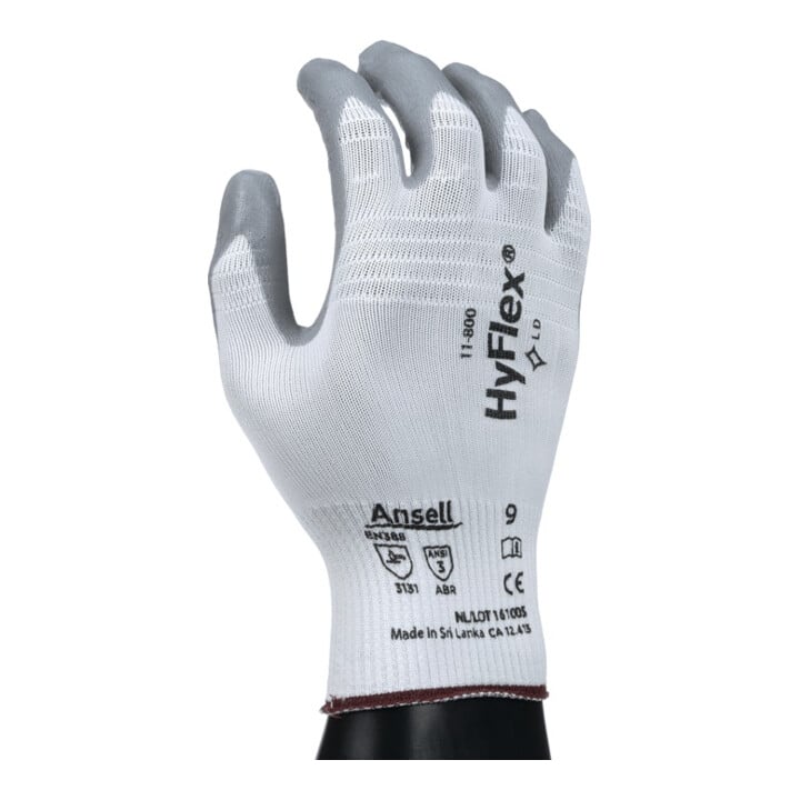Ansell Nylonhandschuhe mit Nitrilschaum weiß/grau