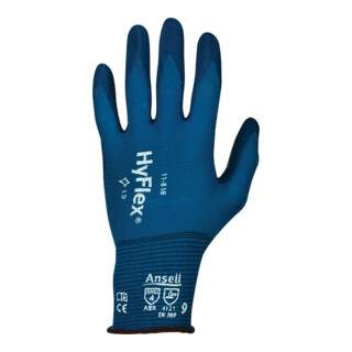 Ansell Handschuhe HyFlex 11-818 Nylon mit Nitrilschaum blau