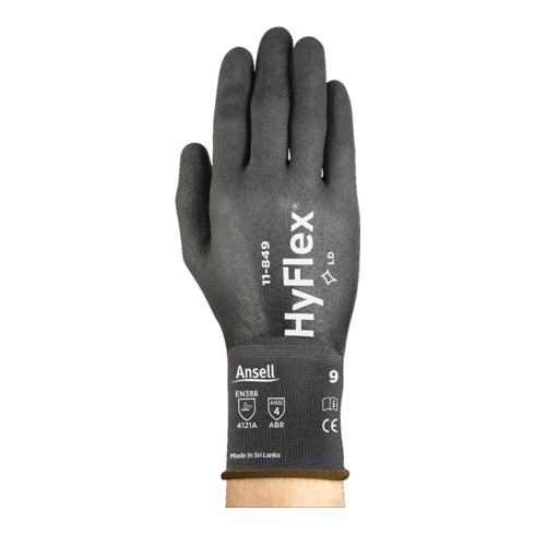 Ansell Handschuhe HyFlex 11-849 Gr.8 schwarz Spandex/Nylon m.Nitrilschaum EN 388 Kat.II