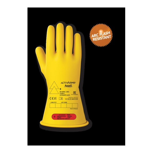 Ansell Isolant gants ActivArmr Cat.III, jaune/jaune RIG014Y, taille 10
