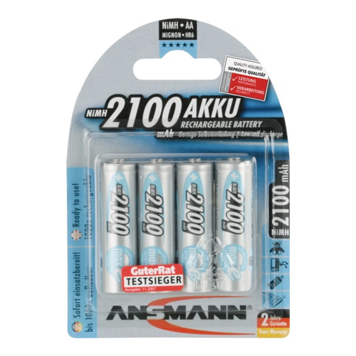 ANSMANN accucel 2100 mAh 1.2V Mono cellen NiMH. Blister