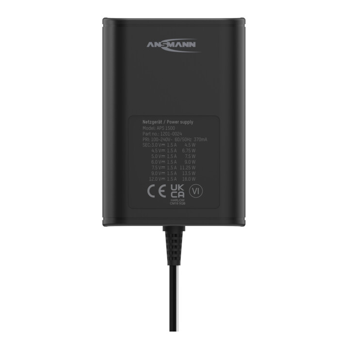 ANSMANN Alimentation APS 1500 3-12VDC câble 1,8 m universelle