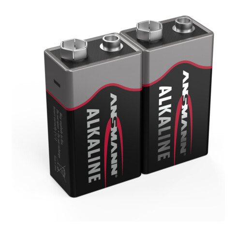Ansmann Alkaline Batterie Block E / 6LR61 2er Schrumpffolie