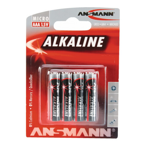 ANSMANN Batterij 1,5 V AAA-AM4-Micro 1200 mAh LR03 4903 4 st./verpakking