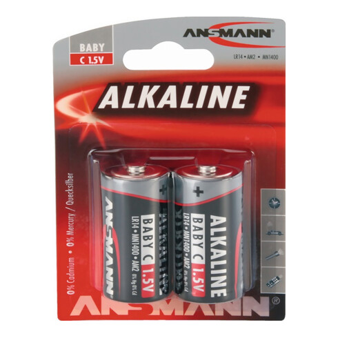 ANSMANN Batterij 1.5 V C-AM2-Baby 7000 mAh LR14 4914 2 st./verpakking