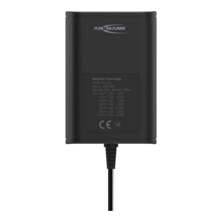 ANSMANN Netzteil APS 1500 3-12VDC 1,8m Kabel universal