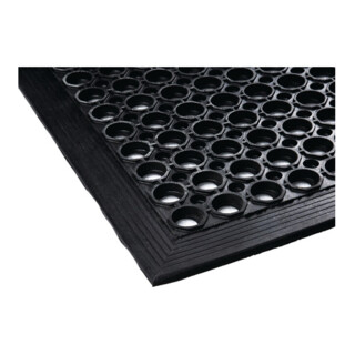 Anti-Ermüdungsmatte B.0,9m L.1,5m D.12mm schwarz NR/SBR o.Gewebeeinlage