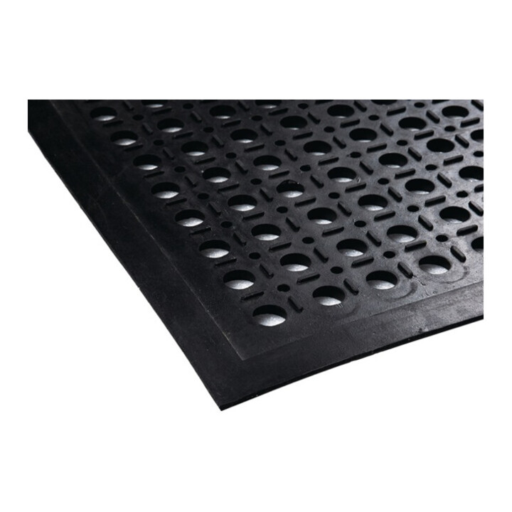 Anti-Ermüdungsmatte B.0,9m L.1,5m D.12mm schwarz NR/SBR o.Gewebeeinlage