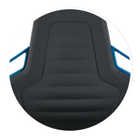 Arbeitsdrehstuhl Nexxit Gleiter Kunstlederpolster schwarz Griff blau 450-600mm