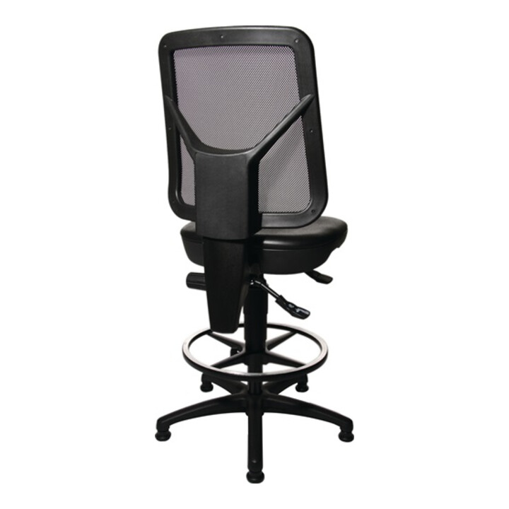 Arbeitsdrehstuhl TEC 80 C Bodengleiter+Fußring Polyurethanschaum schwarz