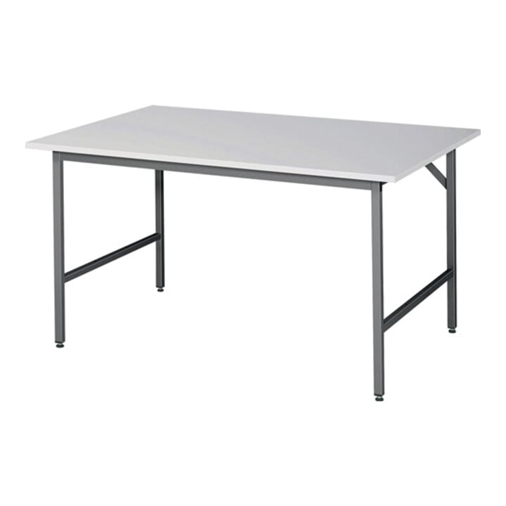 Arbeitstisch B1500xT1000xH800-850mm Arbeitsplatte Melamin Gestell anthr-metallic