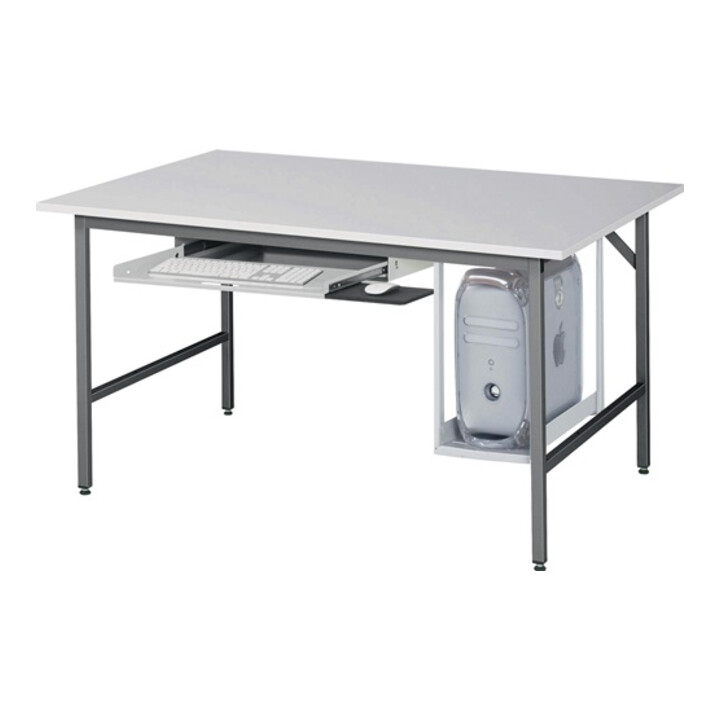 Arbeitstisch B1500xT1000xH800-850mm Arbeitsplatte Melamin Gestell anthr-metallic