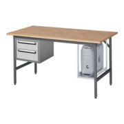 Arbeitstisch B1500xT800xH800-850mm Arbeitsplatte Buche Gestell anthr.-metallic-4