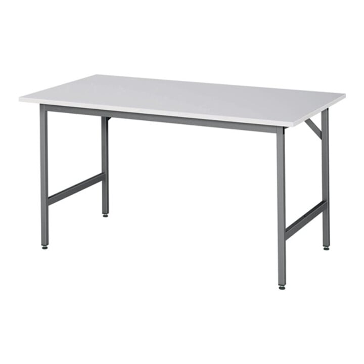 Arbeitstisch B1500xT800xH800-850mm Arbeitsplatte Melamin Gestell anthr.-metallic