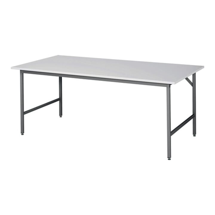 Arbeitstisch Jerry B2000xT1000xH800-850mm Arbeitsplatte Melamin Gestell grau RAU