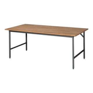 Arbeitsttisch Jerry B2000xT1000xH800-850mm Arbeitsplatte Buche Gestell grau RAU