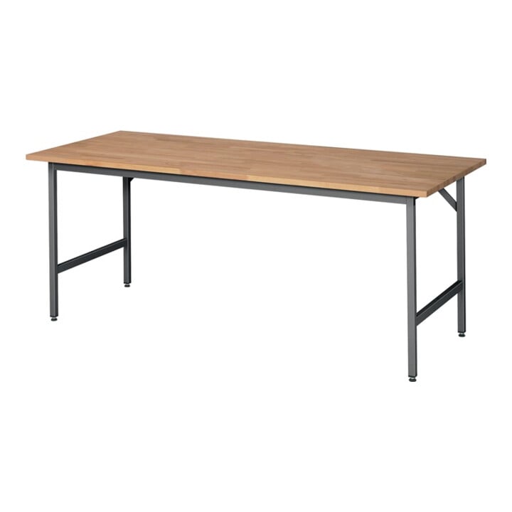Arbeitsttisch Jerry B2000xT800xH800-850mm Arbeitsplatte Buche Gestell grau RAU