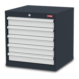 Armoire à tiroirs STIER en acier avec 5 tiroirs