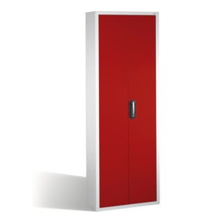 Armoire à bacs C+P avec 48 bacs à bec, H1980xL700xP300mm Façade rouge rubis Corps gris clair