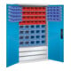 Armoire à bacs C+P avec 83 bacs à bec et 3 tiroirs, H1950xL1100xP535mm Façade bleu clair Corps gris clair
