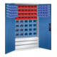 Armoire à bacs C+P avec 83 bacs à bec et 3 tiroirs, H1950xL1100xP535mm Façade bleu gentiane Corps gris clair
