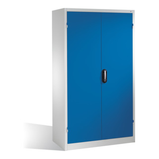 Armoire à bacs C+P avec 83 bacs à bec et 3 tiroirs, H1950xL1100xP535mm Façade bleu gentiane Corps gris clair