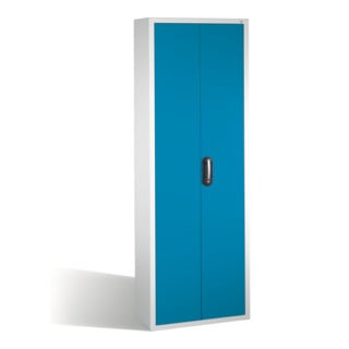 Armoire à bacs C+P avec 84 bacs à bec, H1980xL700xP300mm Façade bleu clair Corps gris clair