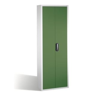Armoire à bacs C+P avec 84 bacs à bec, H1980xL700xP300mm Façade vert réséda Corps gris clair