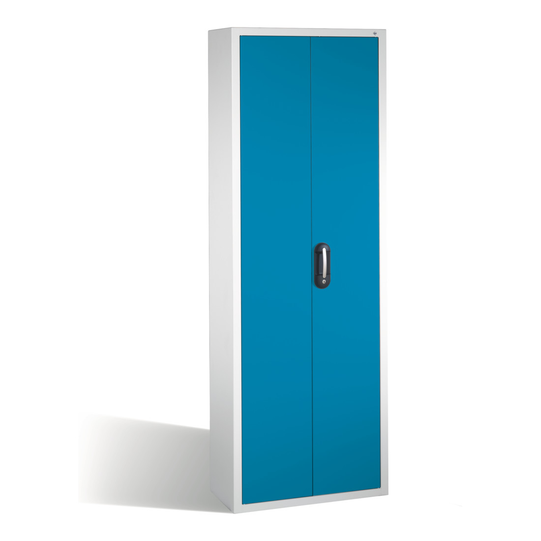 Armoire à bacs C+P avec 9 étagères pour bacs à bec, H1980xL700xP300mm Façade bleu clair Corps gris clair