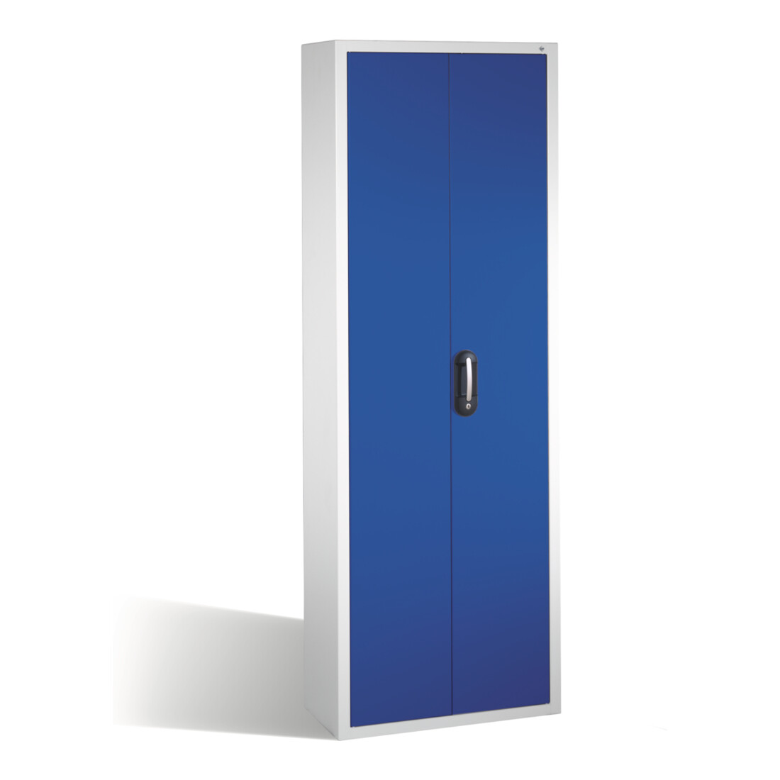 Armoire à bacs C+P avec 9 étagères pour bacs à bec, H1980xL700xP300mm Façade bleu gentiane Corps gris clair