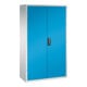 Armoire à bacs C+P avec 97 bacs à bec et 3 tiroirs, H1950xL1100xP535mm Façade bleu clair Corps gris clair