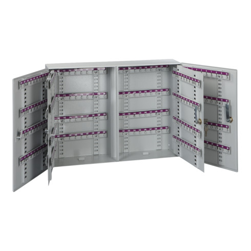Eichner Armoire à clés métallique 130 × 600 mm gris, 2 portes