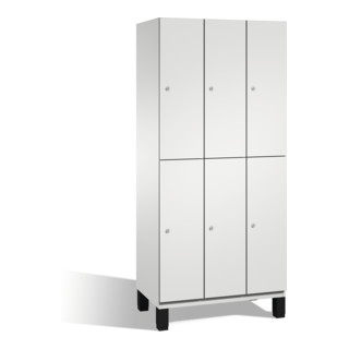 C+P armoire à deux niveaux Cambio sur pieds 6 compartiments avant gris clair corps gris clair gris clair