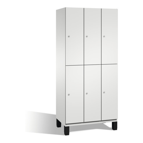 C+P armoire à deux niveaux Cambio sur pieds 6 compartiments avant gris clair corps gris clair gris clair