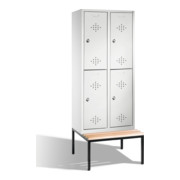 Coffre à deux niveaux C+P Classic avec banquette 4 compartiments avant gris clair carrosserie gris clair carrosserie gris clair