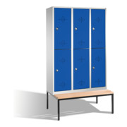 C+P Classic armoire à deux niveaux avec banquette 6 compartiments Avant Gentiane bleu carrosserie Gris clair