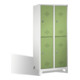 C+P Classic armoire à deux niveaux sur pieds 4 compartiments Façade Reseda vert vert clair Corps gris clair-1