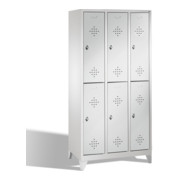 C+P Classic armoire à deux niveaux sur pieds 6 compartiments avant gris clair corps gris clair gris clair-1