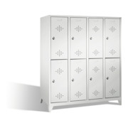C+P Armoire à casiers Classic sur pieds, 8 compartiments, H1850×I1590×P500mm, façade gris clair, corps gris clair-1
