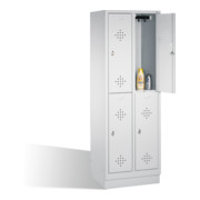 C+P Classic armoire à deux niveaux sur 4 étagères de base Façade gris clair Corps gris clair-1