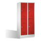 C+P Classic armoire à deux niveaux sur socle 4 compartiments Façade Rouge rubis Corps Gris clair-1