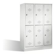 C+P Classic armoire à deux niveaux sur base 6 pieds Avant gris clair Corps gris clair