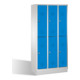 Armoire à deux niveaux C+P Classic sur socle, 6 compartiments, H1800xL900xP500xP500mm avant bleu clair corps gris clair-1